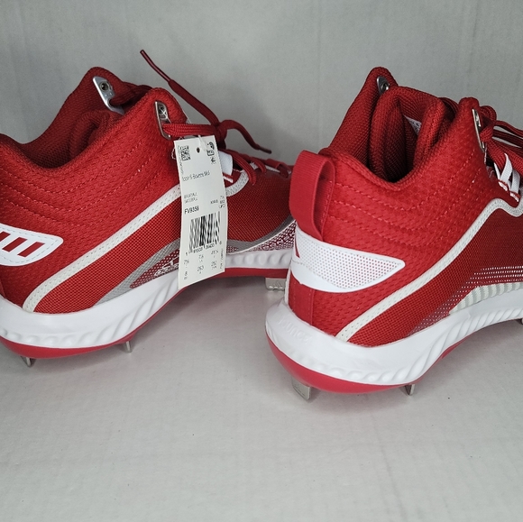 adidas Icon 6 Bounce Mid Baseball Cleats Red FV9356 Men's Size 8 New. - Picture 5 of 8